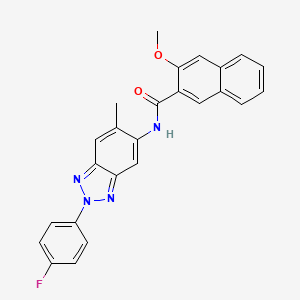 molecular formula C25H19FN4O2 B15020069 N-[2-(4-fluorophenyl)-6-methyl-2H-benzotriazol-5-yl]-3-methoxynaphthalene-2-carboxamide 