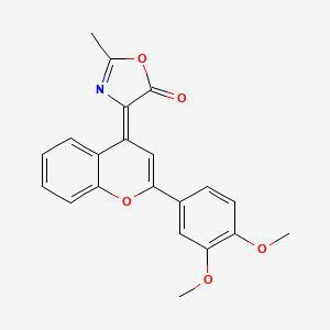 (4Z)-4-[2-(3,4-dimethoxyphenyl)-4H-chromen-4-ylidene]-2-methyl-1,3-oxazol-5(4H)-one