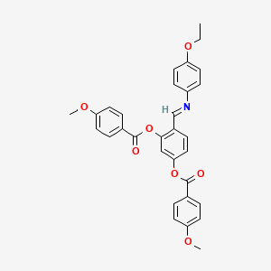 2-[(E)-[(4-Ethoxyphenyl)imino]methyl]-5-(4-methoxybenzoyloxy)phenyl 4-methoxybenzoate