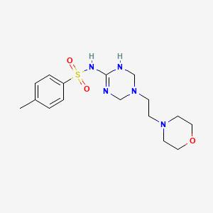 molecular formula C16H25N5O3S B15020143 4-methyl-N-{5-[2-(morpholin-4-yl)ethyl]-1,4,5,6-tetrahydro-1,3,5-triazin-2-yl}benzenesulfonamide 