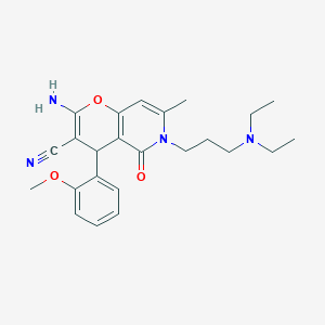 2-amino-6-[3-(diethylamino)propyl]-4-(2-methoxyphenyl)-7-methyl-5-oxo-5,6-dihydro-4H-pyrano[3,2-c]pyridine-3-carbonitrile