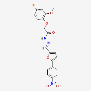 molecular formula C20H16BrN3O6 B15020181 2-(4-Bromo-2-methoxyphenoxy)-N'-[(E)-[5-(4-nitrophenyl)furan-2-YL]methylidene]acetohydrazide 