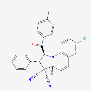 molecular formula C28H20ClN3O B15020212 (1S,2S,3aR)-7-chloro-1-[(4-methylphenyl)carbonyl]-2-phenyl-1,2-dihydropyrrolo[1,2-a]quinoline-3,3(3aH)-dicarbonitrile 