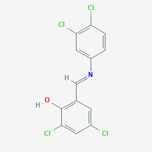 molecular formula C13H7Cl4NO B15020215 2,4-Dichloro-6-[(E)-[(3,4-dichlorophenyl)imino]methyl]phenol 