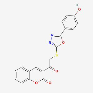 molecular formula C19H12N2O5S B15020223 3-({[5-(4-hydroxyphenyl)-1,3,4-oxadiazol-2-yl]sulfanyl}acetyl)-2H-chromen-2-one 