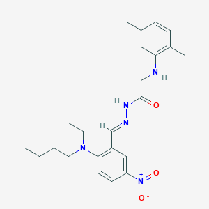 molecular formula C23H31N5O3 B15020230 N'-[(E)-{2-[Butyl(ethyl)amino]-5-nitrophenyl}methylidene]-2-[(2,5-dimethylphenyl)amino]acetohydrazide 