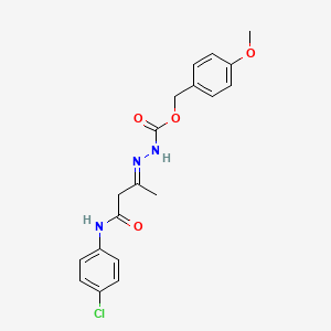 4-methoxybenzyl (2E)-2-{3-[(4-chlorophenyl)amino]-1-methyl-3-oxopropylidene}hydrazinecarboxylate