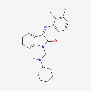 (3Z)-1-{[cyclohexyl(methyl)amino]methyl}-3-[(2,3-dimethylphenyl)imino]-1,3-dihydro-2H-indol-2-one