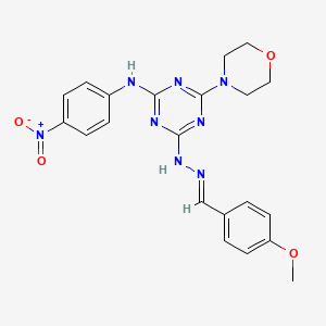 4-[(2E)-2-(4-methoxybenzylidene)hydrazinyl]-6-(morpholin-4-yl)-N-(4-nitrophenyl)-1,3,5-triazin-2-amine