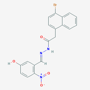 2-(4-bromonaphthalen-1-yl)-N'-[(E)-(5-hydroxy-2-nitrophenyl)methylidene]acetohydrazide