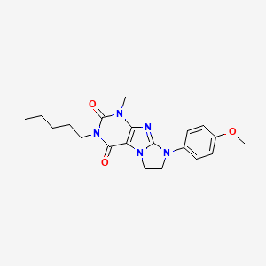 molecular formula C20H25N5O3 B15020269 6-(4-Methoxyphenyl)-4-methyl-2-pentyl-7,8-dihydropurino[7,8-a]imidazole-1,3-dione 