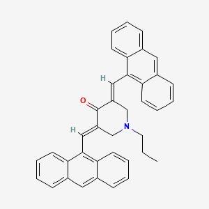 molecular formula C38H31NO B15020293 (3E,5E)-3,5-bis(anthracen-9-ylmethylidene)-1-propylpiperidin-4-one 