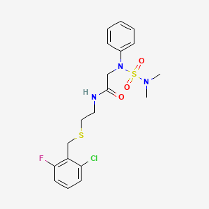 molecular formula C19H23ClFN3O3S2 B15020306 N-(2-{[(2-Chloro-6-fluorophenyl)methyl]sulfanyl}ethyl)-2-[(dimethylsulfamoyl)(phenyl)amino]acetamide 