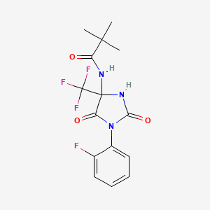 N-[1-(2-fluorophenyl)-2,5-dioxo-4-(trifluoromethyl)imidazolidin-4-yl]-2,2-dimethylpropanamide