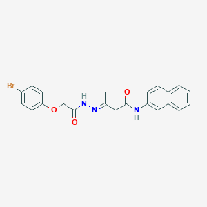 (3E)-3-{2-[(4-bromo-2-methylphenoxy)acetyl]hydrazinylidene}-N-(naphthalen-2-yl)butanamide