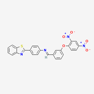 molecular formula C26H16N4O5S B15020343 4-(1,3-benzothiazol-2-yl)-N-{(E)-[3-(2,4-dinitrophenoxy)phenyl]methylidene}aniline 