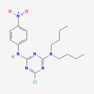 molecular formula C17H23ClN6O2 B15020349 1,3,5-Triazin-2-amine, 4-chloro-6-dibutylamino-N-(4-nitrophenyl)- 