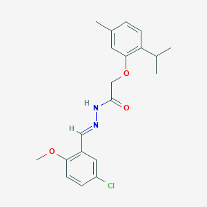 molecular formula C20H23ClN2O3 B15020352 N'-[(E)-(5-chloro-2-methoxyphenyl)methylidene]-2-[5-methyl-2-(propan-2-yl)phenoxy]acetohydrazide 