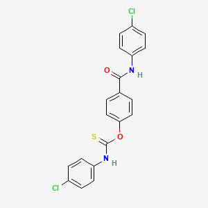 molecular formula C20H14Cl2N2O2S B15020384 1-[(4-Chloroanilino)carbonyl]-4-{[(4-chloroanilino)carbothioyl]oxy}benzene CAS No. 339100-32-2