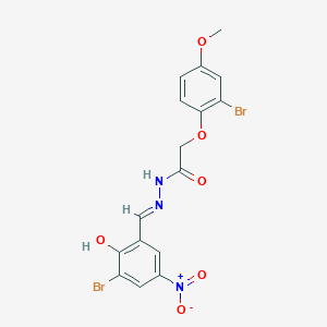 N'-[(E)-(3-bromo-2-hydroxy-5-nitrophenyl)methylidene]-2-(2-bromo-4-methoxyphenoxy)acetohydrazide