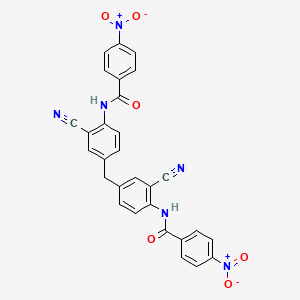 molecular formula C29H18N6O6 B15020395 N,N'-[methanediylbis(2-cyanobenzene-4,1-diyl)]bis(4-nitrobenzamide) 