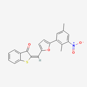 molecular formula C21H15NO4S B15020406 (2E)-2-{[5-(2,5-dimethyl-3-nitrophenyl)furan-2-yl]methylidene}-1-benzothiophen-3(2H)-one 