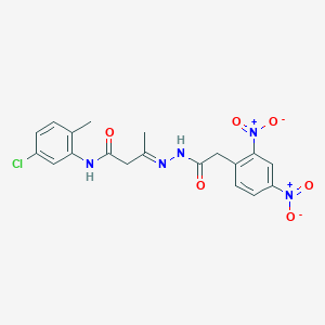 (3E)-N-(5-chloro-2-methylphenyl)-3-{2-[(2,4-dinitrophenyl)acetyl]hydrazinylidene}butanamide