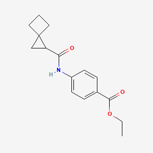 molecular formula C16H19NO3 B15020435 Ethyl 4-[(spiro[2.3]hex-1-ylcarbonyl)amino]benzoate 