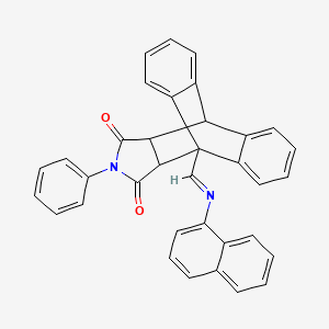 1-[(E)-(naphthalen-1-ylimino)methyl]-17-phenyl-17-azapentacyclo[6.6.5.0~2,7~.0~9,14~.0~15,19~]nonadeca-2,4,6,9,11,13-hexaene-16,18-dione (non-preferred name)