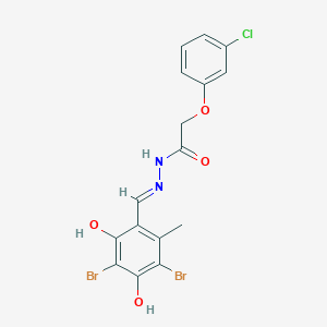 molecular formula C16H13Br2ClN2O4 B15020450 2-(3-chlorophenoxy)-N'-[(E)-(3,5-dibromo-2,4-dihydroxy-6-methylphenyl)methylidene]acetohydrazide 