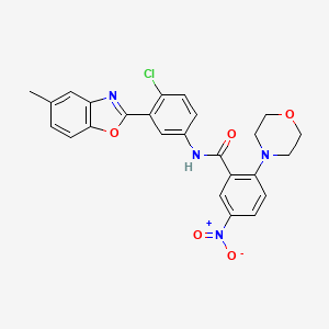 N-[4-chloro-3-(5-methyl-1,3-benzoxazol-2-yl)phenyl]-2-(morpholin-4-yl)-5-nitrobenzamide