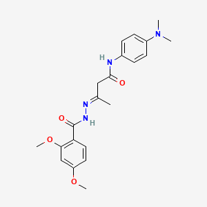 molecular formula C21H26N4O4 B15020491 3-[(2,4-Dimethoxy-benzoyl)-hydrazono]-N-(4-dimethylamino-phenyl)-butyramide 