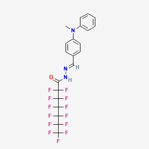 molecular formula C21H14F13N3O B15020495 2,2,3,3,4,4,5,5,6,6,7,7,7-tridecafluoro-N'-[(E)-{4-[methyl(phenyl)amino]phenyl}methylidene]heptanehydrazide 