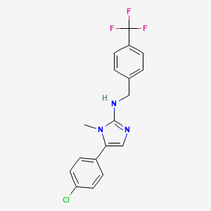 molecular formula C18H15ClF3N3 B15020519 5-(4-chlorophenyl)-1-methyl-N-[4-(trifluoromethyl)benzyl]-1H-imidazol-2-amine 