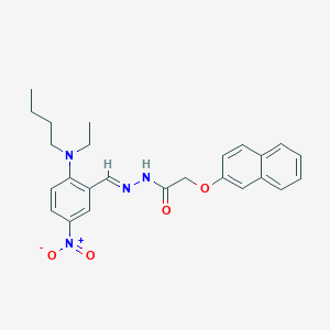 molecular formula C25H28N4O4 B15020526 N'-[(E)-{2-[butyl(ethyl)amino]-5-nitrophenyl}methylidene]-2-(naphthalen-2-yloxy)acetohydrazide 