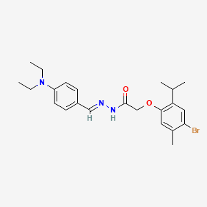 molecular formula C23H30BrN3O2 B15020535 2-[4-Bromo-5-methyl-2-(propan-2-YL)phenoxy]-N'-[(E)-[4-(diethylamino)phenyl]methylidene]acetohydrazide 