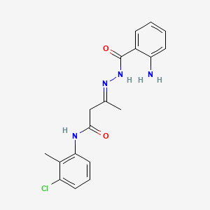 molecular formula C18H19ClN4O2 B15020596 (3E)-3-{2-[(2-aminophenyl)carbonyl]hydrazinylidene}-N-(3-chloro-2-methylphenyl)butanamide 