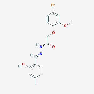 molecular formula C17H17BrN2O4 B15020608 2-(4-bromo-2-methoxyphenoxy)-N'-[(E)-(2-hydroxy-4-methylphenyl)methylidene]acetohydrazide 