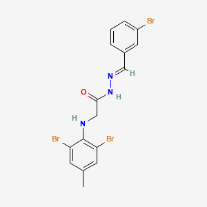 molecular formula C16H14Br3N3O B15020627 N'-[(E)-(3-Bromophenyl)methylidene]-2-[(2,6-dibromo-4-methylphenyl)amino]acetohydrazide 