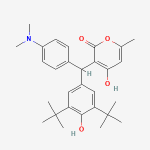 molecular formula C29H37NO4 B15020632 3-[(3,5-DI-Tert-butyl-4-hydroxyphenyl)[4-(dimethylamino)phenyl]methyl]-4-hydroxy-6-methyl-2H-pyran-2-one 