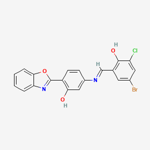 2-[(E)-{[4-(1,3-benzoxazol-2-yl)-3-hydroxyphenyl]imino}methyl]-4-bromo-6-chlorophenol