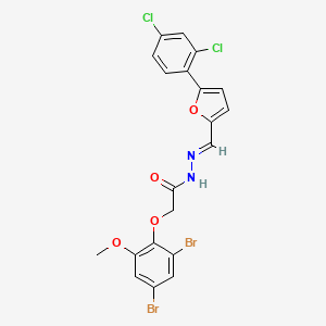 2-(2,4-Dibromo-6-methoxyphenoxy)-N'-[(E)-[5-(2,4-dichlorophenyl)furan-2-YL]methylidene]acetohydrazide