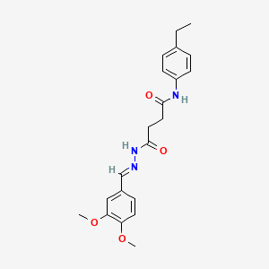 4-[(2E)-2-(3,4-dimethoxybenzylidene)hydrazinyl]-N-(4-ethylphenyl)-4-oxobutanamide