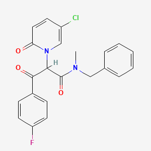 molecular formula C22H18ClFN2O3 B15020699 N-benzyl-2-(5-chloro-2-oxopyridin-1(2H)-yl)-3-(4-fluorophenyl)-N-methyl-3-oxopropanamide 