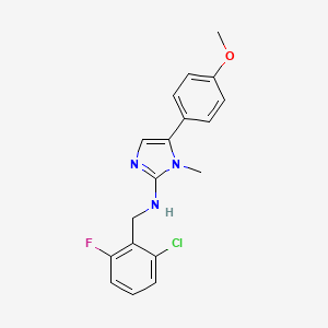 molecular formula C18H17ClFN3O B15020719 N-(2-chloro-6-fluorobenzyl)-5-(4-methoxyphenyl)-1-methyl-1H-imidazol-2-amine 