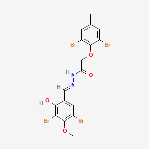 molecular formula C17H14Br4N2O4 B15020727 N'-[(E)-(3,5-dibromo-2-hydroxy-4-methoxyphenyl)methylidene]-2-(2,6-dibromo-4-methylphenoxy)acetohydrazide 