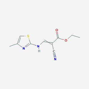 molecular formula C10H11N3O2S B1502073 Ethyl 2-cyano-3-[(4-methyl-1,3-thiazol-2-yl)amino]prop-2-enoate CAS No. 871926-00-0