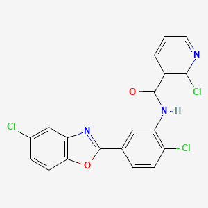 molecular formula C19H10Cl3N3O2 B15020732 2-chloro-N-[2-chloro-5-(5-chloro-1,3-benzoxazol-2-yl)phenyl]pyridine-3-carboxamide 