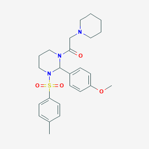 1-[2-(4-methoxyphenyl)-3-[(4-methylphenyl)sulfonyl]tetrahydropyrimidin-1(2H)-yl]-2-(piperidin-1-yl)ethanone