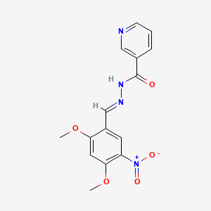 molecular formula C15H14N4O5 B15020766 N'-[(E)-(2,4-dimethoxy-5-nitrophenyl)methylidene]pyridine-3-carbohydrazide 